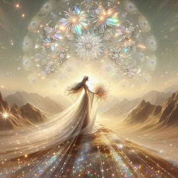 光の世界 女神  花