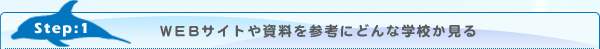 Step1 WEBサイトや資料を参考にどんな学校か見る